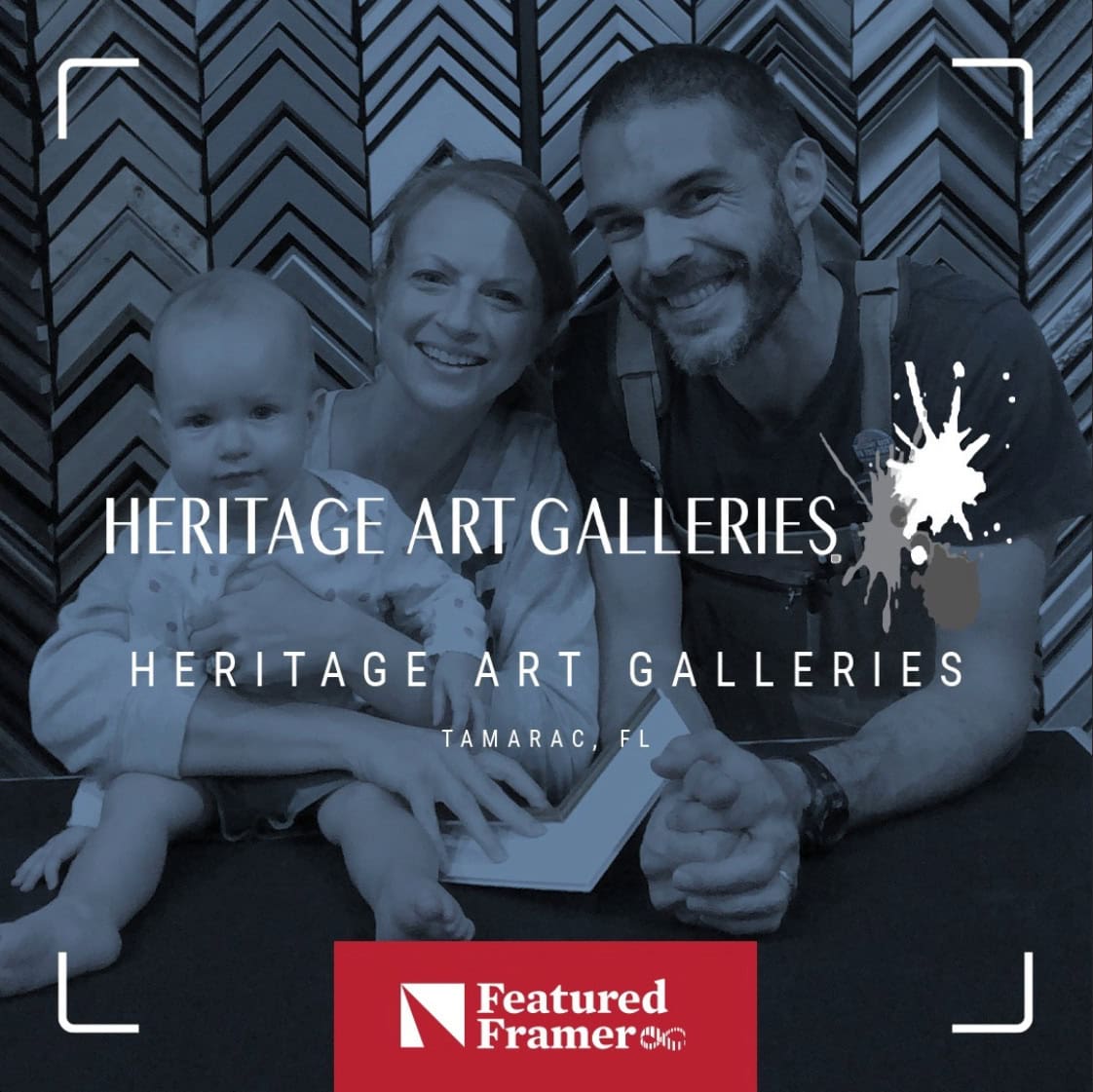 Owner and framer Ian Jerrell posing with family